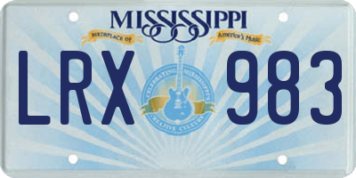 MS license plate LRX983