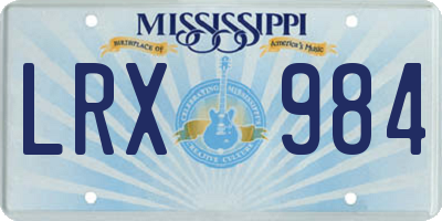MS license plate LRX984