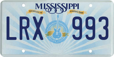 MS license plate LRX993