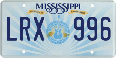 MS license plate LRX996