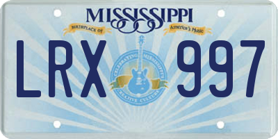 MS license plate LRX997