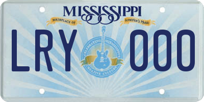 MS license plate LRY000