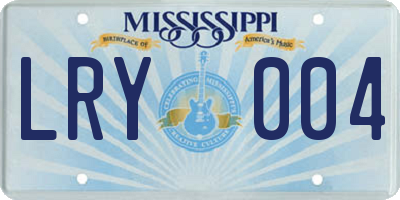 MS license plate LRY004