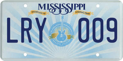 MS license plate LRY009