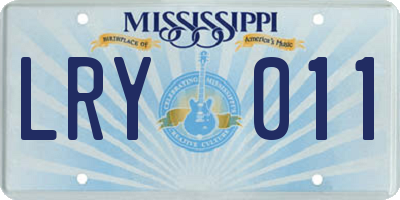 MS license plate LRY011