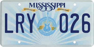 MS license plate LRY026