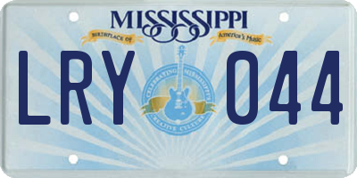 MS license plate LRY044