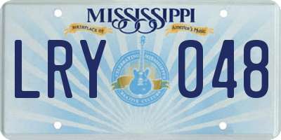 MS license plate LRY048