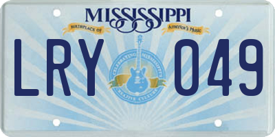 MS license plate LRY049