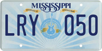 MS license plate LRY050