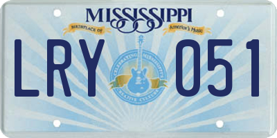 MS license plate LRY051