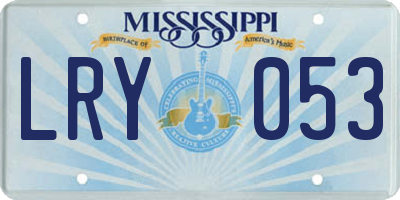 MS license plate LRY053