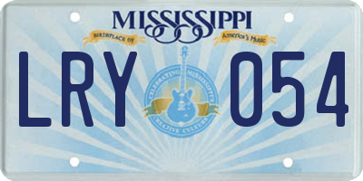 MS license plate LRY054