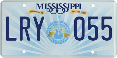 MS license plate LRY055