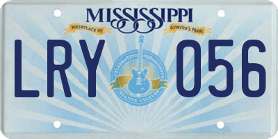 MS license plate LRY056