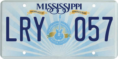 MS license plate LRY057