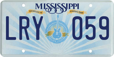 MS license plate LRY059