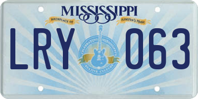 MS license plate LRY063