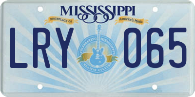 MS license plate LRY065