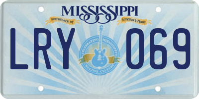 MS license plate LRY069