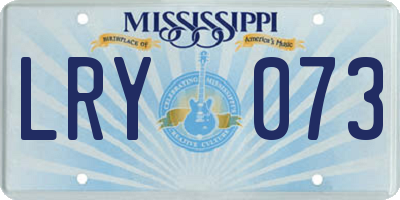 MS license plate LRY073