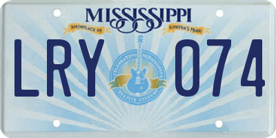 MS license plate LRY074