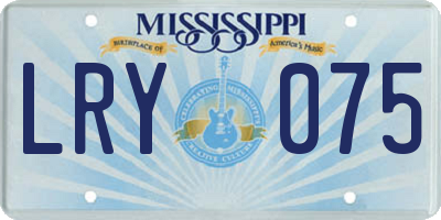 MS license plate LRY075
