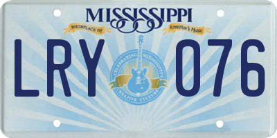 MS license plate LRY076