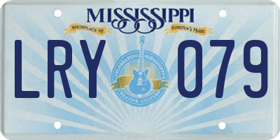 MS license plate LRY079