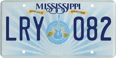 MS license plate LRY082