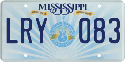 MS license plate LRY083