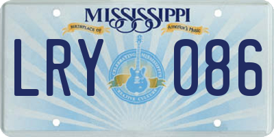 MS license plate LRY086