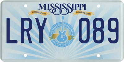 MS license plate LRY089