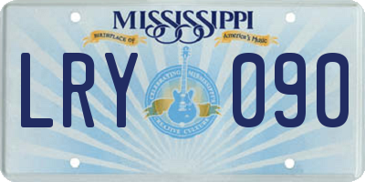 MS license plate LRY090