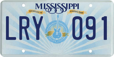 MS license plate LRY091