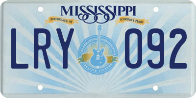MS license plate LRY092