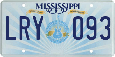 MS license plate LRY093