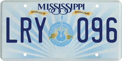 MS license plate LRY096