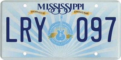 MS license plate LRY097