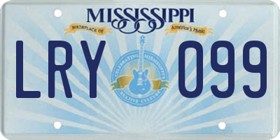 MS license plate LRY099