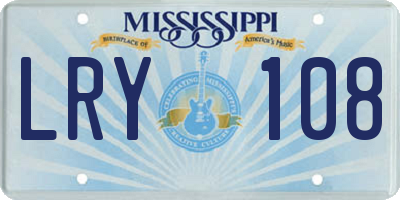 MS license plate LRY108
