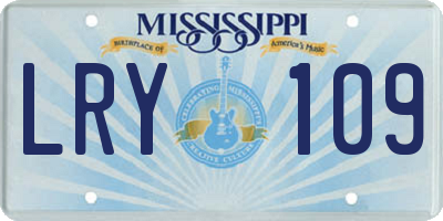 MS license plate LRY109