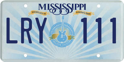 MS license plate LRY111