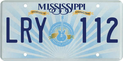 MS license plate LRY112