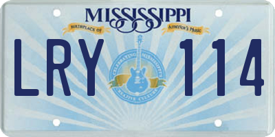 MS license plate LRY114