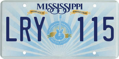 MS license plate LRY115