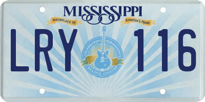 MS license plate LRY116