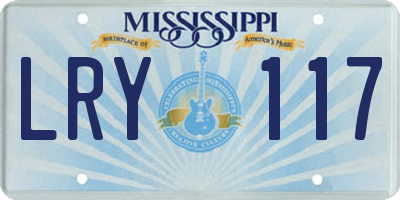 MS license plate LRY117