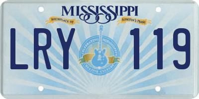 MS license plate LRY119