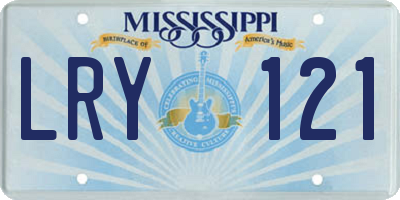 MS license plate LRY121
